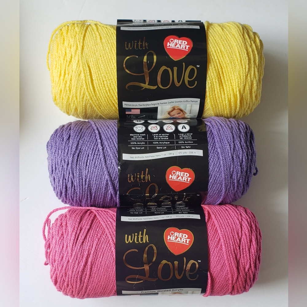 Red Heart With Love Yarns lot of 3